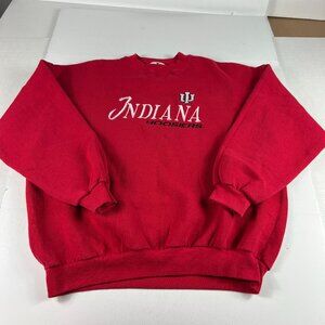 VTG 90s Logo Athletic Indiana Hoosiers Sweatshirt Extra Large Red Faded Crewneck